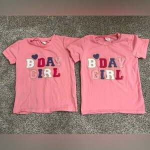 Worn once! Birthday girl shirts • 3-4 and 4-5    Toddler size